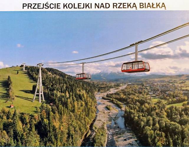 Wizualizacja kolejki widokowej w Biace Tatrzaskiej